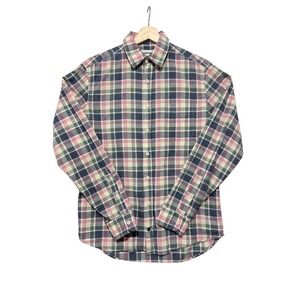 Taylor Stitch Shirt Mens 38 Blue Pink Plaid Organic Cotton Button Down Casual